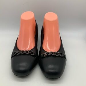Ladies Black Leather Rieker Shoes Low Heel Court  Sz 40 / US 9 45069-00